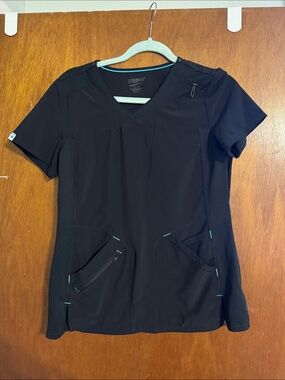 Scrubstar Black Women's V-Neck Medical Scrub Top